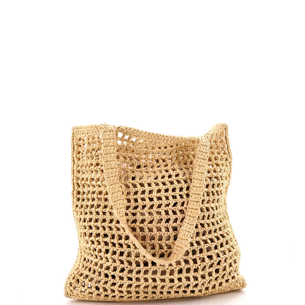 Prada Triangle Logo Open Tote Raffia - Picture 3 of 6